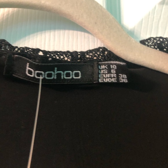 Boohoo Crochet Trim Oversized Romper-Black - Picture 5 of 6